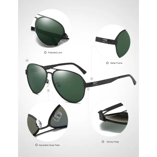 Duco Pilot Premium Military Style Sunglasses for Men 100 UV Protection Polarized 3028