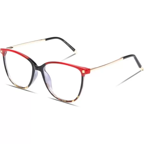 DUCO Blue Light Blocking GlassesReduce Eye Strain and Fatigue Gaming Glasses Blue Blockers Computer Reading Glasses DC5209Red Tortoise