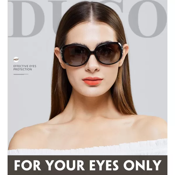 DUCO Classic Polarized Oversized Designer Sunglasses for Women 100 UV Protection Shade Sun glasses DC1220