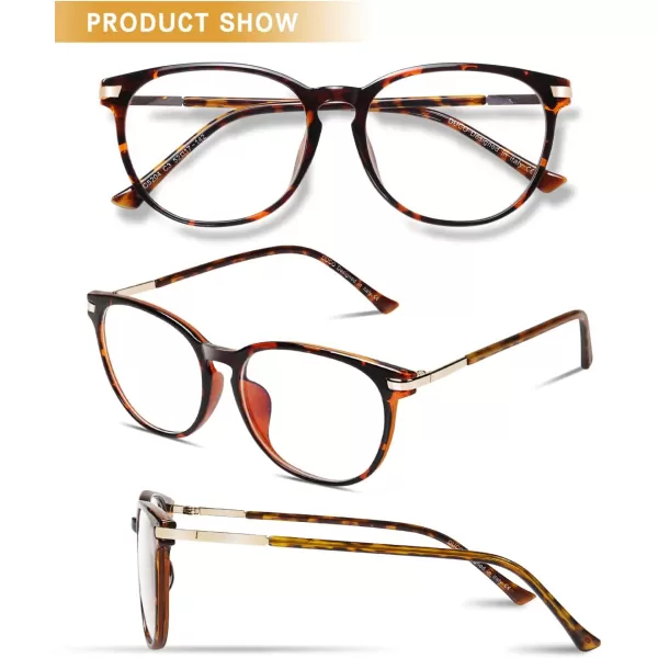 DUCO Computer Reading Gaming Blue Light Blocking Glasses for Men Women DC5204Tortoise