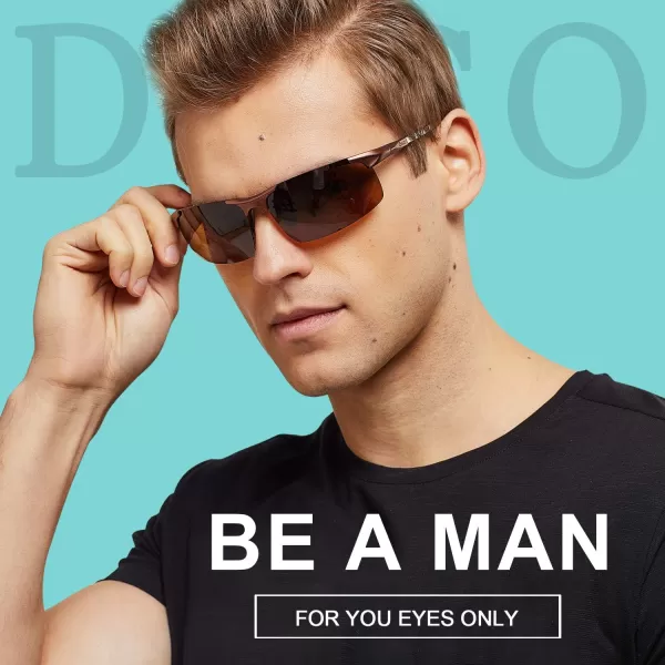 DUCO Mens Sports Polarized Driving Carbon Fiber Sunglasses For Men UV400 Protection DC8277 Brown Frame Brown Lens
