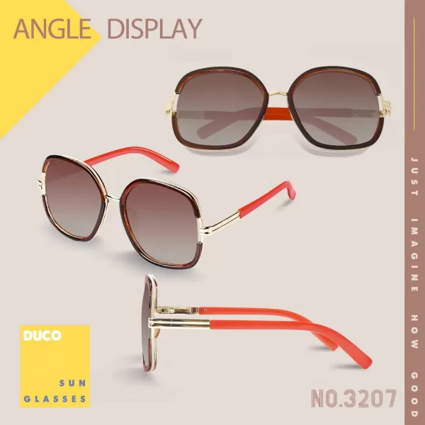 DUCO Women Shades Classic Oversized Polarized Sunglasses 100 UV Protection Eyewear Glasses DC3207