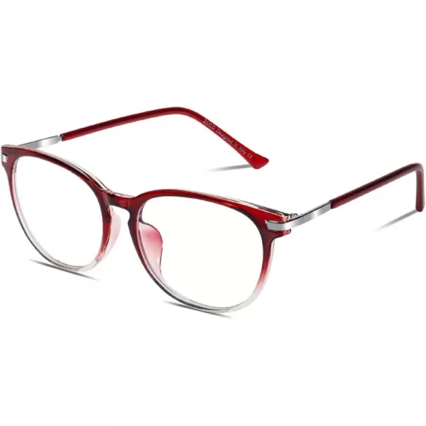 DUCO Computer Reading Gaming Blue Light Blocking Glasses for Men Women DC5204Gradient Red