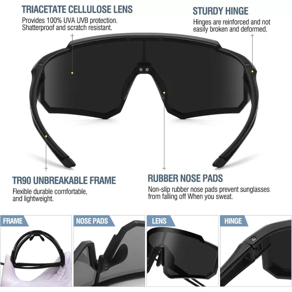 DUCO Polarized Kids Sunglasses Youth Sports Cycling Shades Lightweight Frame UV400 Child Boys Girls Baseball SunGlasses DK310Black Frame Black Temple Gray Lens