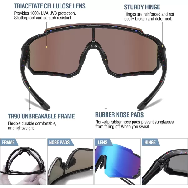 DUCO Polarized Kids Sunglasses Youth Sports Cycling Shades Lightweight Frame UV400 Child Boys Girls Baseball SunGlasses DK310Black Frame Red Blue Dots Blue Lens