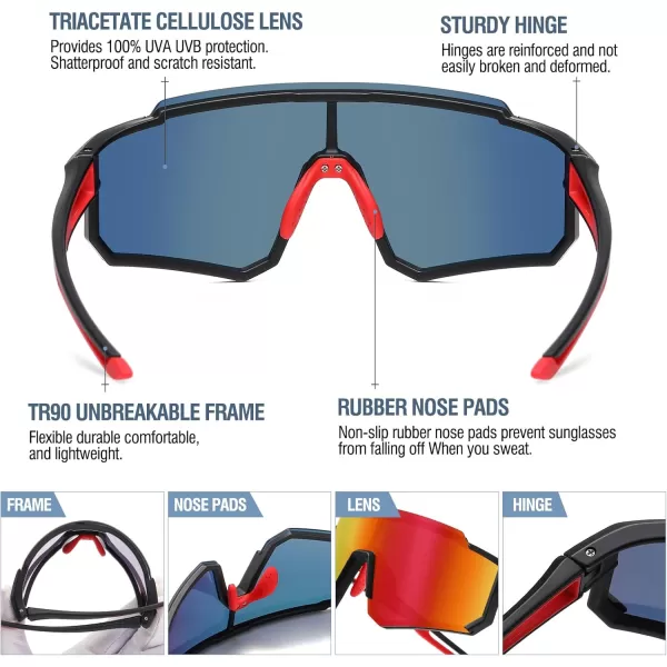 DUCO Polarized Kids Sunglasses Youth Sports Cycling Shades Lightweight Frame UV400 Child Boys Girls Baseball SunGlasses DK310Black Frame Red Temple Revo Orange Lens