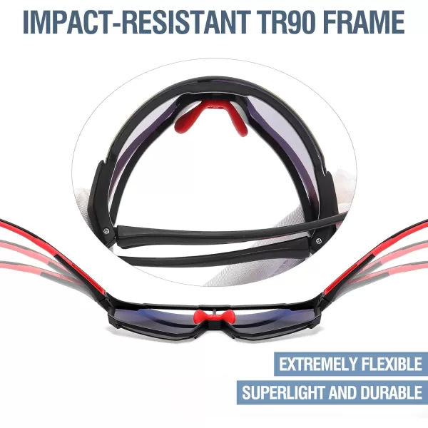 DUCO Polarized Kids Sunglasses Youth Sports Cycling Shades Lightweight Frame UV400 Child Boys Girls Baseball SunGlasses DK310Black Frame Red Temple Revo Orange Lens