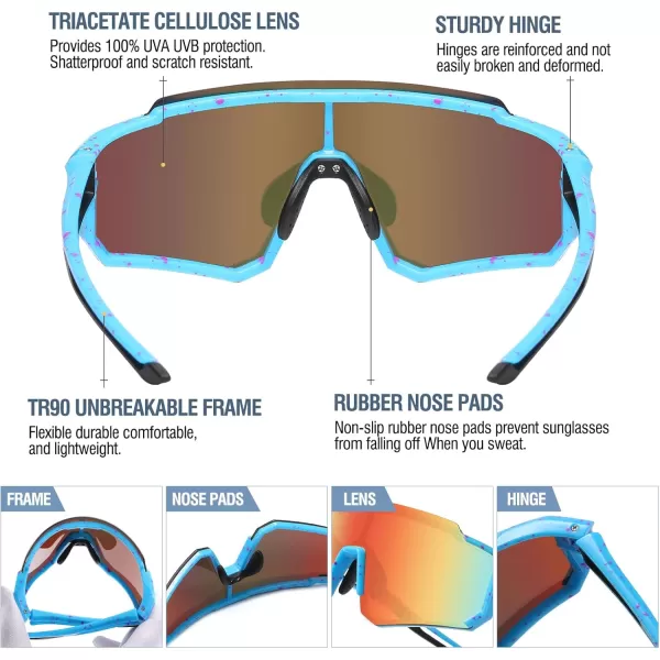 DUCO Polarized Kids Sunglasses Youth Sports Cycling Shades Lightweight Frame UV400 Child Boys Girls Baseball SunGlasses DK310Blue Frame Pink Black Temple Revo Orange Lens