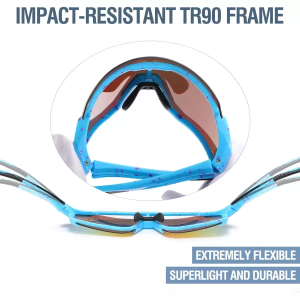 DUCO Polarized Kids Sunglasses Youth Sports Cycling Shades Lightweight Frame UV400 Child Boys Girls Baseball SunGlasses DK310Blue Frame Pink Black Temple Revo Orange Lens