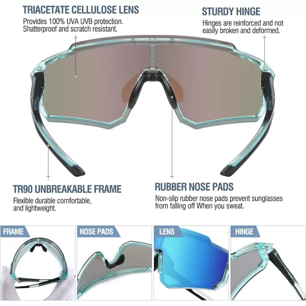 DUCO Polarized Kids Sunglasses Youth Sports Cycling Shades Lightweight Frame UV400 Child Boys Girls Baseball SunGlasses DK310Clear Blue Frame Black Temple Revo Blue Lens