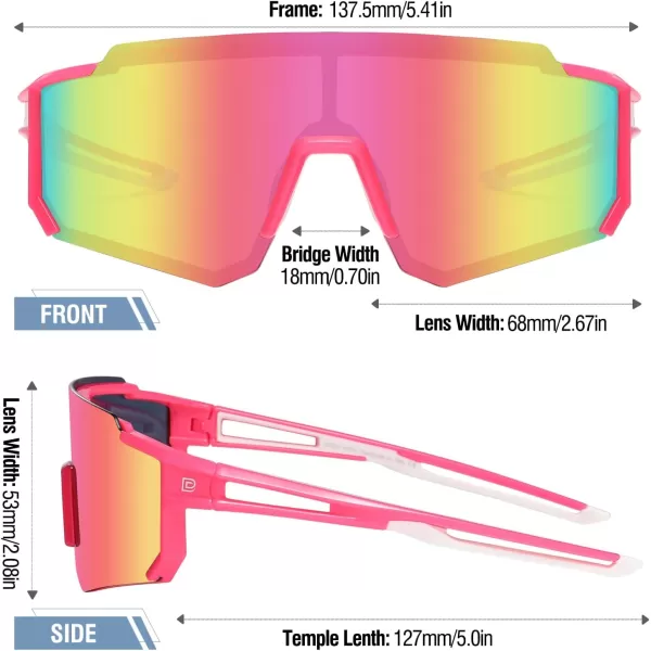 DUCO Polarized Kids Sunglasses Youth Sports Cycling Shades Lightweight Frame UV400 Child Boys Girls Baseball SunGlasses DK310Pink Frame White Pink Temple Revo Pink Lens