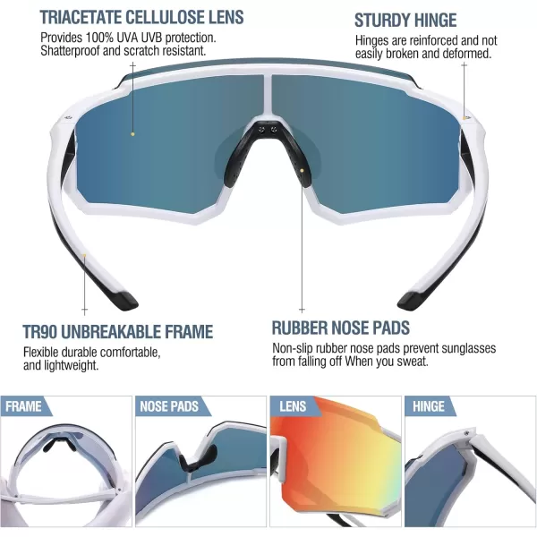 DUCO Polarized Kids Sunglasses Youth Sports Cycling Shades Lightweight Frame UV400 Child Boys Girls Baseball SunGlasses DK310White Frame Black Temple Revo Orange Lens