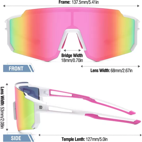 DUCO Polarized Kids Sunglasses Youth Sports Cycling Shades Lightweight Frame UV400 Child Boys Girls Baseball SunGlasses DK310White Frame Purple Temple Revo Purple Lens
