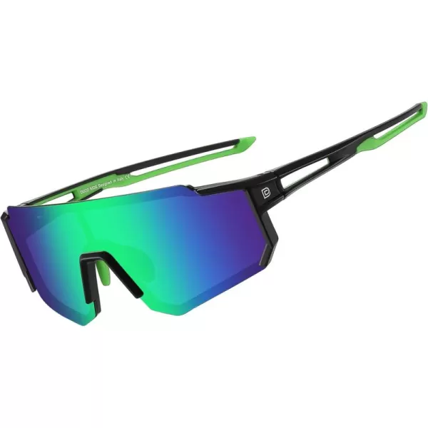 DUCO Polarized Kids Sunglasses Youth Sports Cycling Shades Lightweight Frame UV400 Child Boys Girls Baseball SunGlasses DK310Black Frame Green Temple Revo Green Lens