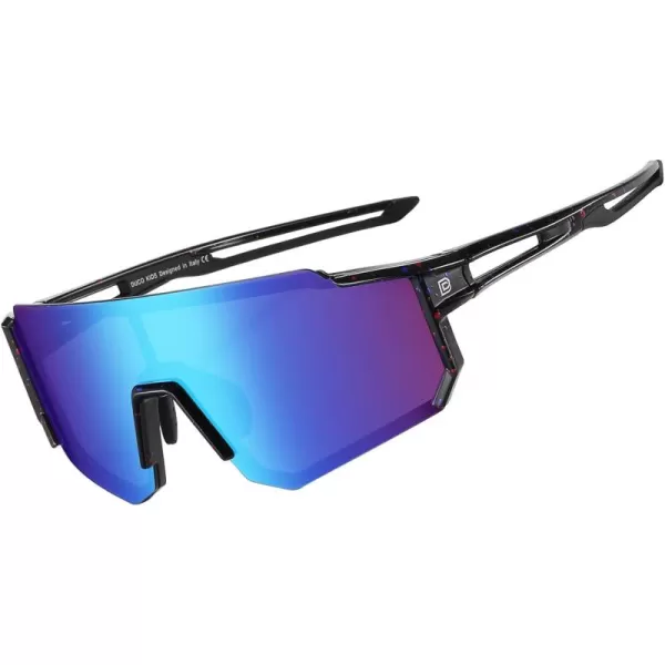 DUCO Polarized Kids Sunglasses Youth Sports Cycling Shades Lightweight Frame UV400 Child Boys Girls Baseball SunGlasses DK310Black Frame Red Blue Dots Blue Lens
