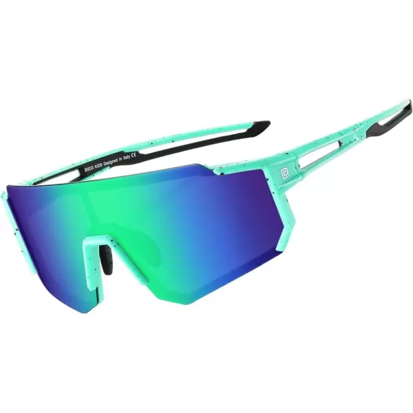 DUCO Polarized Kids Sunglasses Youth Sports Cycling Shades Lightweight Frame UV400 Child Boys Girls Baseball SunGlasses DK310Blue Black Dot Frame Black Temple Revo Blue Lens