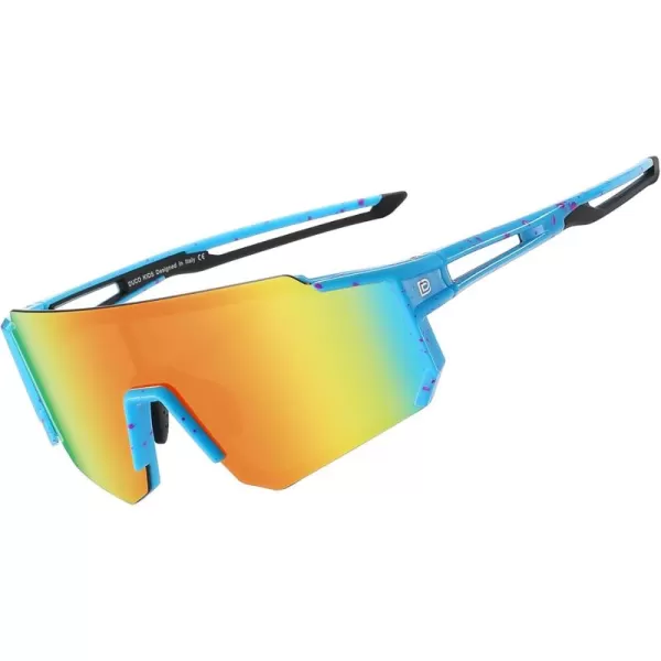 DUCO Polarized Kids Sunglasses Youth Sports Cycling Shades Lightweight Frame UV400 Child Boys Girls Baseball SunGlasses DK310Blue Frame Pink Black Temple Revo Orange Lens