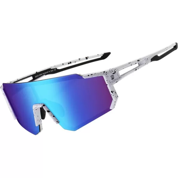 DUCO Polarized Kids Sunglasses Youth Sports Cycling Shades Lightweight Frame UV400 Child Boys Girls Baseball SunGlasses DK310White Black Frame Black Temple Revo Blue Lens