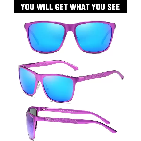 DUCO Mens Sports Polarized AlMg Metal Frame Sunglasses UV Protection Sunglasses for Men 8200Purple