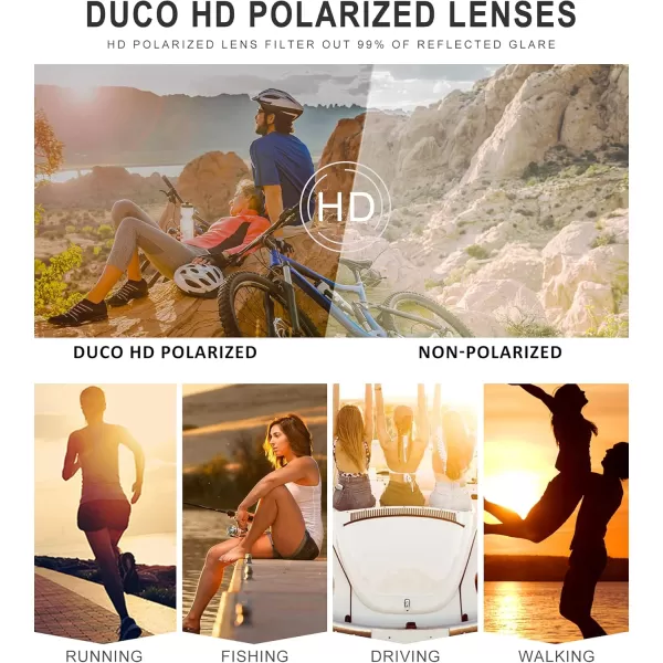 DUCO Oversized Polarized Sunglasses for Women Retro Trendy Frame Vintage Ladies Shades UV Protection 1220Black Frame Gray Lens