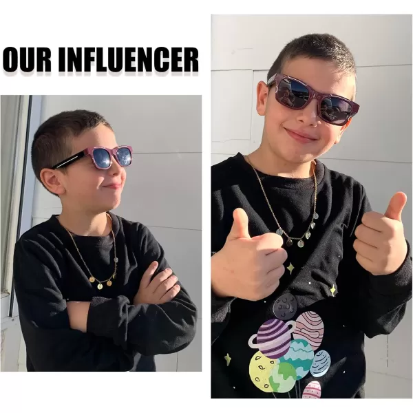 DUCO Polarized Kids Sunglasses Boys Cute Unbreakable Sunglasses for Kids UV400 Protection Age 610 K019Red Frame Black Temple