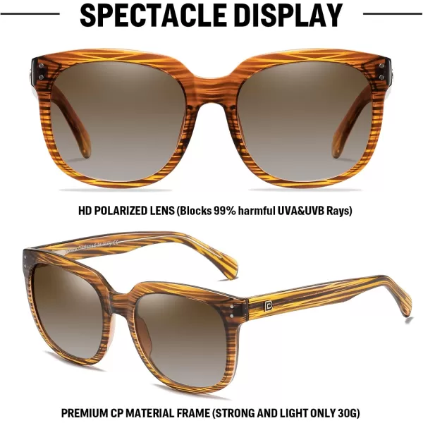DUCO Retro Vintage Oversized Square Sunglasses for Women Big Luxury Womens Sun Glasses UV Protection DC2148Brown