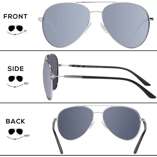DUCO Sunglasses Men Polarized Sunglasses for Men with 100 uv Protection Classic Aviator Sun glasses for Driving Fishing 3027Silver Frame Mirror Lens