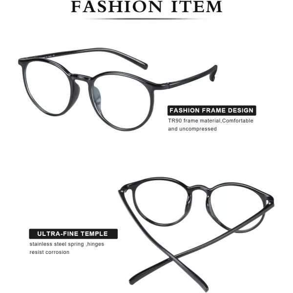 DUCO Superlight Blue Light Blocking Computer Reading and Gaming Eyewear GlassesAnti Blue Light 100 UV Protection 305Shine Black