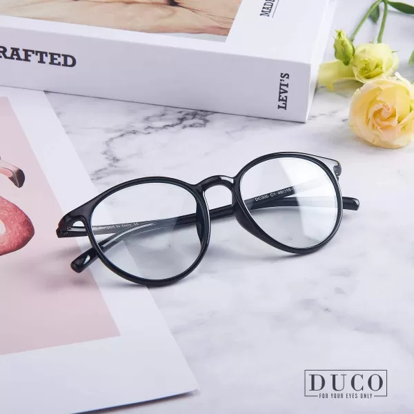 DUCO Superlight Blue Light Blocking Computer Reading and Gaming Eyewear GlassesAnti Blue Light 100 UV Protection 305Shine Black