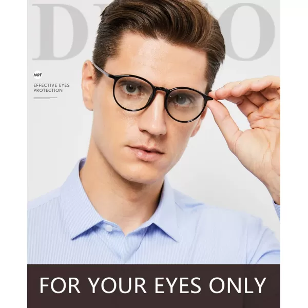 DUCO Superlight Blue Light Blocking Computer Reading and Gaming Eyewear GlassesAnti Blue Light 100 UV Protection 305Shine Black