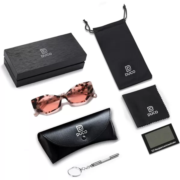 DUCO Trendy Sunglasses for Women Men Retro Vintage Polarized Shades Acetate Frame Y2K Designer Style Sun Glasses DC1250Grey Tortoise