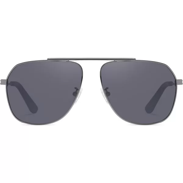 DUCO Aviator Sunglasses for Mens Womens Polarized Retro Sun Glasses Metal Frame for Driving Fishing 100 UV Protection 3035KGunmetal Frame Grey Len