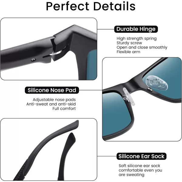 imageDUCO Polarized Sunglasses for Men Vintage Aluminum Frame Retro Sports Sun Glasses Driving Shades 100 UV Protection 8207Black Frame Revo Red Lens