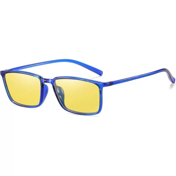 imageDUCO Night Vision Glasses for Men and Women Anti Glare Night Driving Glasses Polarized UV400 Protection Yellow Glasses 306YBlue Frame Night Vision Lens