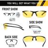 imageDUCO Night Vision Glasses for Men Anti Glare Polarized Yellow Lens Sunglasses Nighttime Running Fishing Driving Glasses 8125YBlack Frame Night Vision Lens