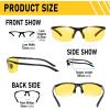 imageDUCO Night Vision Glasses for Men Anti Glare Polarized Yellow Lens Sunglasses Nighttime Running Fishing Driving Glasses 8125YBright Black Frame Night Vision Lens