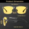 imageDUCO Night Vision Glasses for Men Anti Glare Polarized Yellow Lens Sunglasses Nighttime Running Fishing Driving Glasses 8125YGunmetal Frame Night Vision Lens