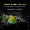 imageDUCO Night Vision Glasses for Men Anti Glare Polarized Yellow Lens Sunglasses Nighttime Running Fishing Driving Glasses 8125YGunmetal Frame Night Vision Lens