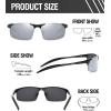 imageDUCO Mens Sports Polarized Sunglasses UV Protection Sunglasses for Men 8177sBlack Frame Revo Silver Lens