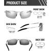 imageDUCO Mens Sports Polarized Sunglasses UV Protection Sunglasses for Men 8177sSilver Frame Revo Mirror Lens