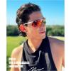 imageDUCO Mens Sports Polarized Sunglasses UV Protection Sunglasses for Men 8177sSilver Frame Revo Orange Lens