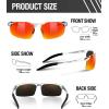 imageDUCO Mens Sports Polarized Sunglasses UV Protection Sunglasses for Men 8177sSilver Frame Revo Orange Lens
