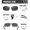 imageDUCO Mens Sports Polarized Sunglasses UV Protection Sunglasses for Men 8177sWhite Black Frame Grey Lens