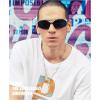 imageDUCO Mens Sports Polarized Sunglasses UV Protection Sunglasses for Men 8177sWhite Black Frame Grey Lens