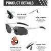 imageDUCO Mens Sports Polarized Sunglasses UV Protection Sunglasses for Men 8177sWhite Black Frame Grey Lens