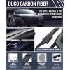 imageDUCO Mens Sunglasses Polarized Rectangle Sunglass for Men Lightweight Carbon Fiber UV400 Protection 8206A Black Frame Black Temple Grey Lens