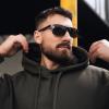imageDUCO Mens Sunglasses Polarized Rectangle Sunglass for Men Lightweight Carbon Fiber UV400 Protection 8206A Black Frame Black Temple Grey Lens