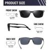 imageDUCO Mens Sunglasses Polarized Rectangle Sunglass for Men Lightweight Carbon Fiber UV400 Protection 8206B Gunmetal Frame Black Temple Grey Lens