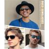 imageDUCO Mens Sunglasses Polarized Rectangle Sunglass for Men Lightweight Carbon Fiber UV400 Protection 8206B Gunmetal Frame Black Temple Grey Lens