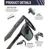 imageDUCO Mens Sunglasses Polarized Rectangle Sunglass for Men Lightweight Carbon Fiber UV400 Protection 8206Black Frame Black Gold Temple Dark Green Lens